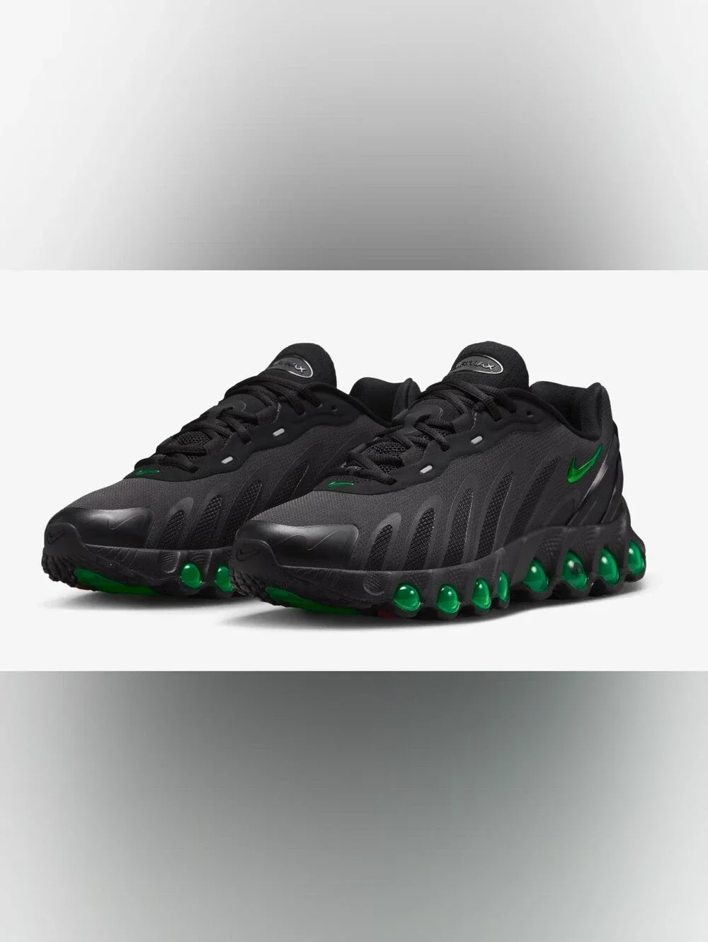 Nike Men’s Black Sneakers with Bright Green Air Pods